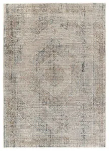 Product Image 1 for Emory Updated Traditional Medallion Taupe/ Blue Rug - 18" Swatch from Jaipur