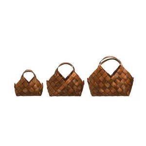 Product Image 1 for Artisanal Woven Wood Nesting Baskets, Set of 3 from Creative Co-Op