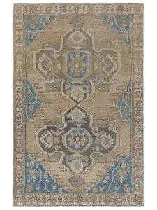 Product Image 1 for Nithas Medallion Green / Blue Rug from Jaipur