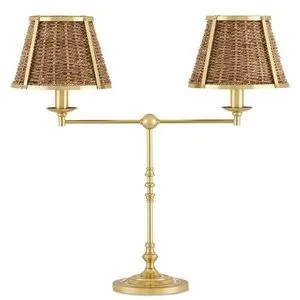 Alternate front view of Deauville Desk Lamp with even better light visibility in both shades