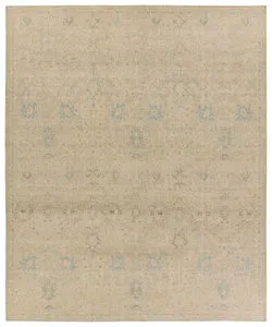 Product Image 1 for Joan Hand-Knotted Trellis Tan / Blue Rug 9' x 12' from Jaipur