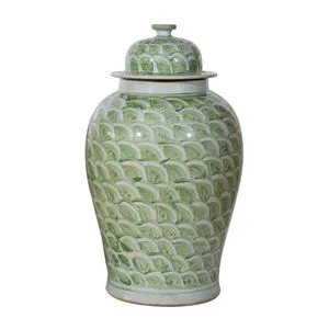 Product Image 1 for Mint Green Fish Scale Temple Jar from Legend of Asia