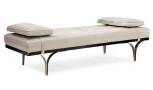 Product Image 1 for Beige Leather Modern Head To Head Daybed from Caracole