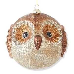 Product Image 1 for Willow 5" Round Antique Mercury Glass Owl Ornament, Set of 4 from K&K Interiors