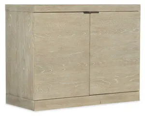 Cascade Oak Veneer File Cabinet in soft taupe Terrain finish with champagne tab pulls, two-door storage unit