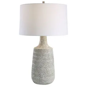 Product Image 1 for Scouts White Ceramic Carved Table Lamp from Uttermost