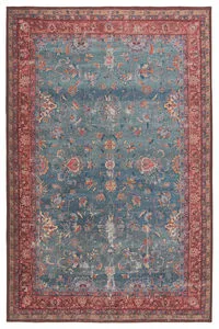 Product Image 7 for Yasha Floral Blue/ Red Rug from Jaipur