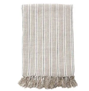 Product Image 1 for Newport Linen Queen Blanket - Natural / Midnight from Pom Pom at Home