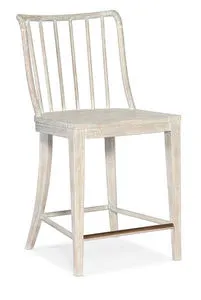Serenity Bermuda Light Wood Beech Counter Chair with whitewashed brush-textured finish and spindle-back design