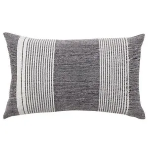 Product Image 1 for Carinda Handmade Indoor/Outdoor Striped Black/Cream Pillow from Jaipur