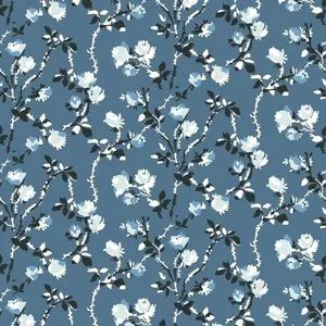 Product Image 1 for Rose Thorns Blue Salt Premium Matte Wallpaper from Mitchell Black