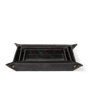 Product Image 1 for Derby Leather Tray Set - Black from Regina Andrew Design