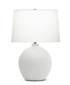 Product Image 1 for Trudelle Textured Ceramic Round Table Lamp - White from FlowDecor