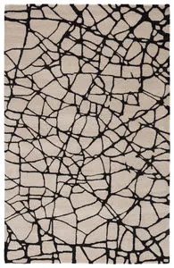 Product Image 3 for Chandler Handmade Abstract Cream/ Black Rug By Nikki Chu from Jaipur