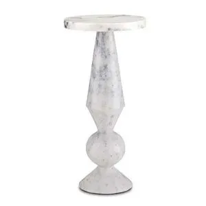 Product Image 1 for Quince White Marble Accent Table from Currey & Company