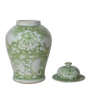Product Image 1 for Spring Green Sea Flower Temple Jar Large from Legend of Asia