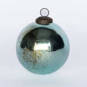 Product Image 4 for Shelby Antique Shiny Medium Blue Glass Ball Ornament, Set of 4 from Park Hill Collection