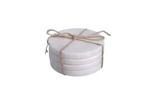 Product Image 1 for Hampton White Marble Coasters, Set of Four from BIDKHome