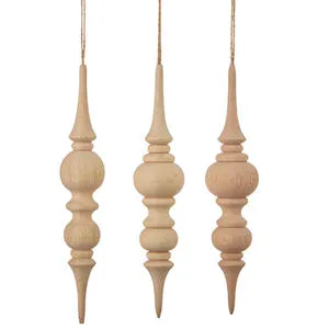 Product Image 1 for Andrea 8" Wood Finial Ornament, Set of 3 from Raz Imports