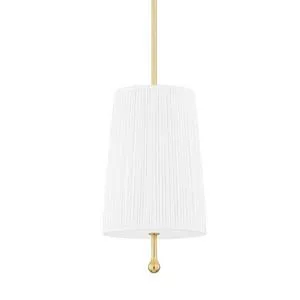 Product Image 1 for Adeline Transitional Pendant Light with White-Pleated Shade from Mitzi