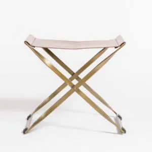 Product Image 1 for Harper Tanned Umber Leather Scissor Ottoman from Alder & Tweed