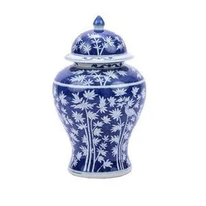 Product Image 1 for Blue & White Bamboo Magpie Temple Jar from Legend of Asia