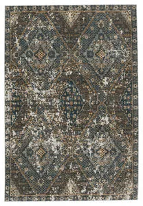 Product Image 9 for Julia Indoor/ Outdoor Medallion Blue/ Gold Runner Rug from Jaipur