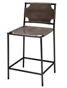 Product Image 1 for Asher Grey Leather Counter Stool from Jamie Young