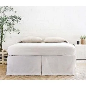 Product Image 1 for Pleated Flax Linen Twin Bed Skirt from Pom Pom at Home