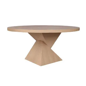 Product Image 1 for Newport Sculptural Base Dining Table In Natural Oak from Worlds Away
