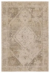 Product Image 1 for Rush Indoor / Outdoor Medallion Beige / Tan Rug 18" x 18" from Jaipur