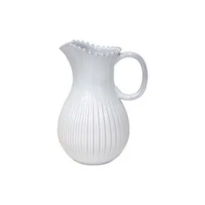 Product Image 1 for Pearl Scalloped Ceramic Stoneware Pitcher - White from Costa Nova
