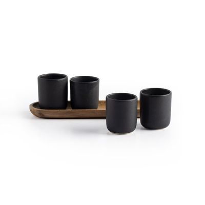 Ceramic Espresso Mugs Set of Four 4 Stoneware Espresso Cups 