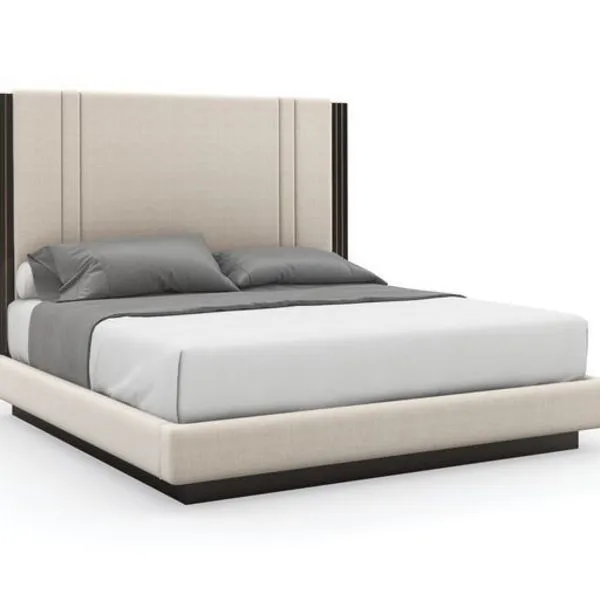 Product Image 1 for King Cream Performance Fabric Modern Decent Proposal Bed from Caracole