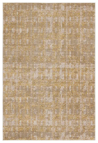 Product Image 1 for Gimeas Mid-Century-Modern-Inspired Gold/ Taupe Rug - 6'7" x 9'6" from Jaipur