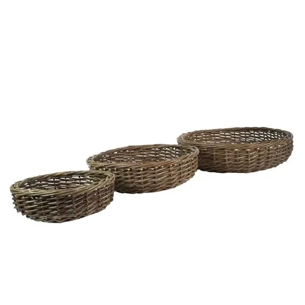 Product Image 1 for Willow Baskets Low Round Set Of 3 Natural from Homart
