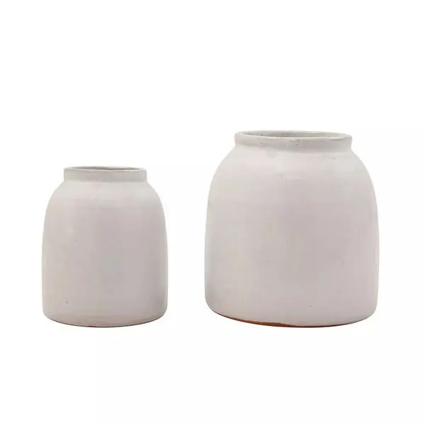 Product Image 1 for Terracotta Vases, White, Set Of 2 from SN Warehouse