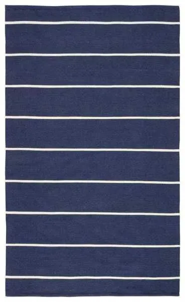 Product Image 3 for Corbina Indoor/ Outdoor Stripe Dark Blue/ Ivory Area Rug from Jaipur