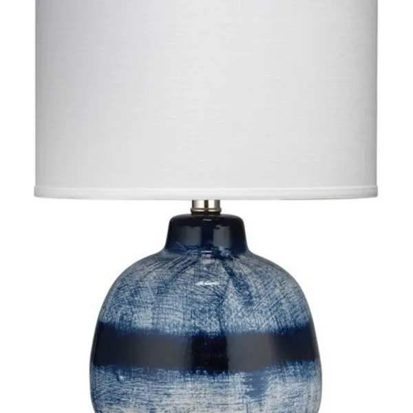 Product Image 3 for Small Batik Table Lamp Digo Small Drum Shade Raffia from Jamie Young