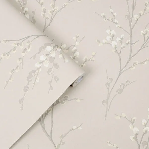 Product Image 1 for Laura Ashley Pussy Willow Dove-Grey Floral Wallpaper from Graham & Brown