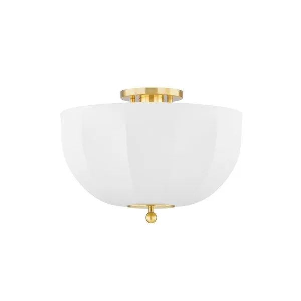 Product Image 1 for Meshelle 1-Light Modern White Flush Mount from Mitzi