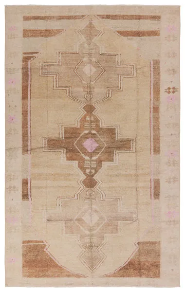 Product Image 1 for Parian Medallion Tan/Pink Rug from Jaipur
