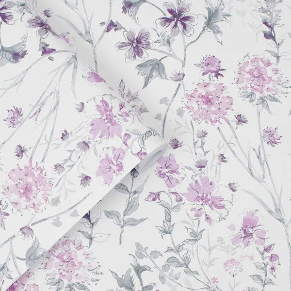 Product Image 1 for Laura Ashley Wild Meadow Pale Iris Floral Wallpaper from Graham & Brown