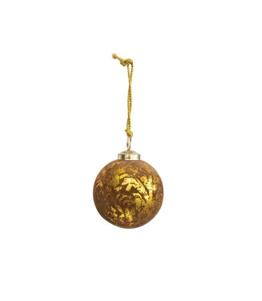 Product Image 1 for Pearl 3" Round Brown & Gold Flocked Glass Ball Ornament, Set of 4 from Creative Co-Op
