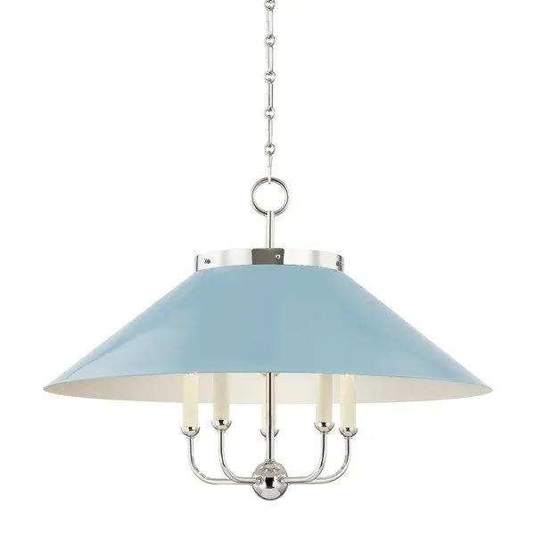 Product Image 1 for Clivedon 5-Light Blue Bird Polished Nickel Chandelier from Hudson Valley
