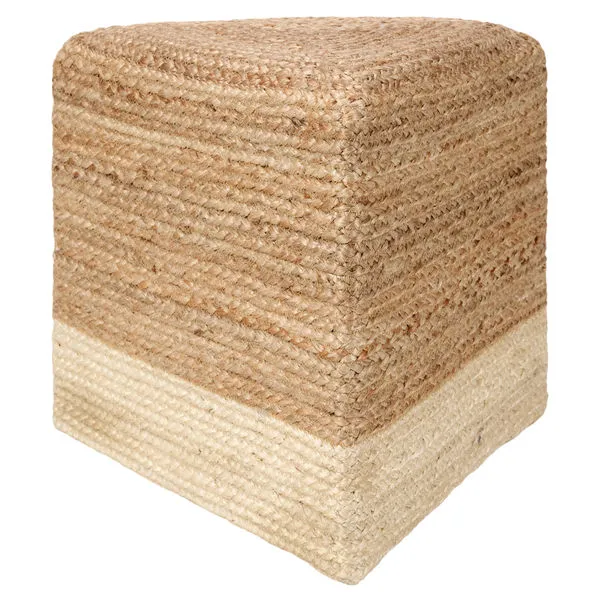 Product Image 1 for Sienna Handmade Solid Tan/Beige Triangle Pouf from Jaipur