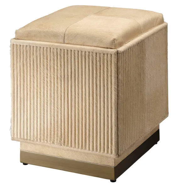 Product Image 1 for Easton Hide Ottoman from Jamie Young