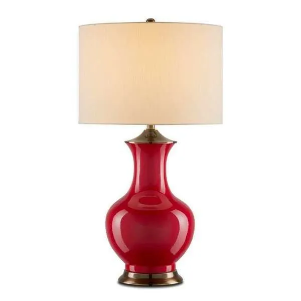 Product Image 1 for Lilou Red Porcelain Table Lamp from Currey & Company
