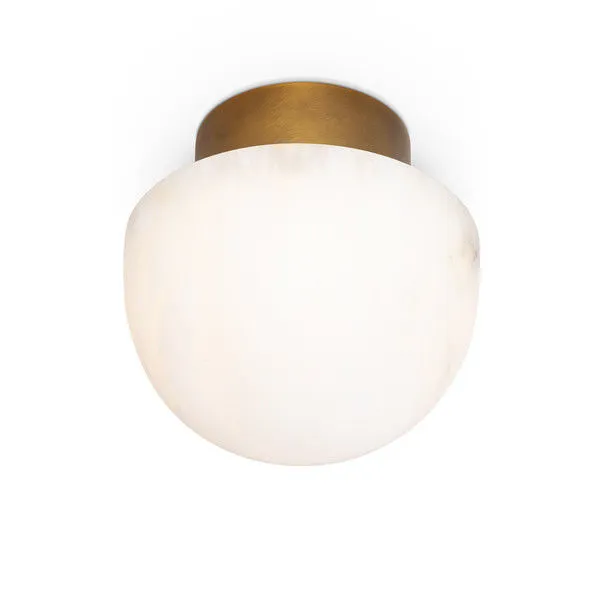 Product Image 1 for Parker Alabaster Flush Mount - Natural Brass & Stone from Regina Andrew Design