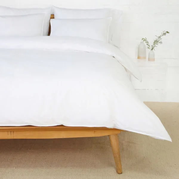 Product Image 1 for Parker Cotton White Percale King Duvet Set from Pom Pom at Home